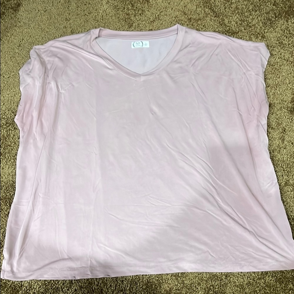 Maurices Soft Pink V-Neck Short Sleeve Top